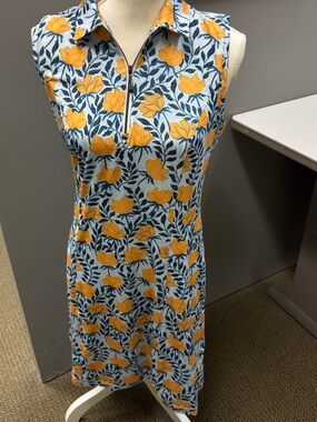 Greg Norman ML75 Golf Dress Floral Sleeveless Zip Front Women’s Medium